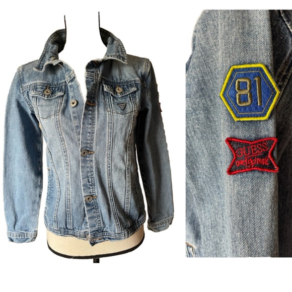 GUESS Denim Jacket Blue Girls 14, Fits Adult XS - Picture 1 of 13